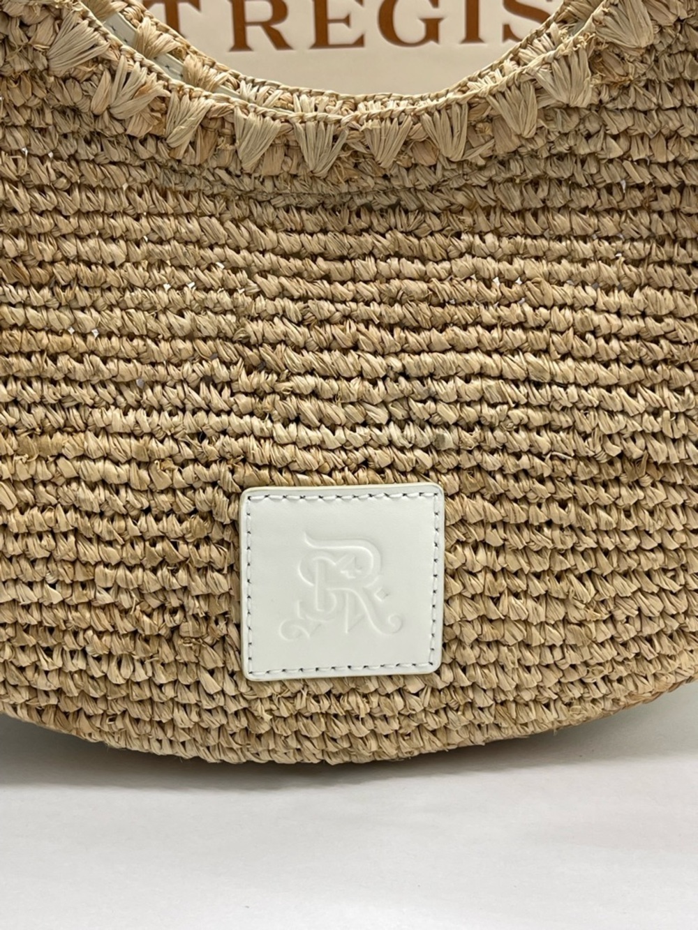 $395 STAUD for St. Regis Chic Moon Tote Bag Natural/Paper NWT - Picture 7 of 16